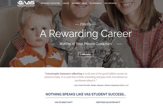 Vas - Veterans Adjusting School Marketing Client Online Marketing Techs.